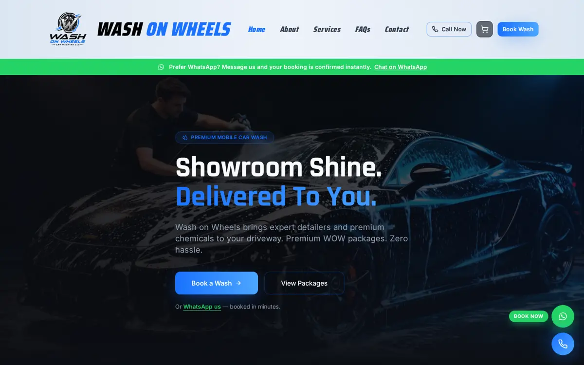 washonwheels.ae website designed by Imperium Global Media
