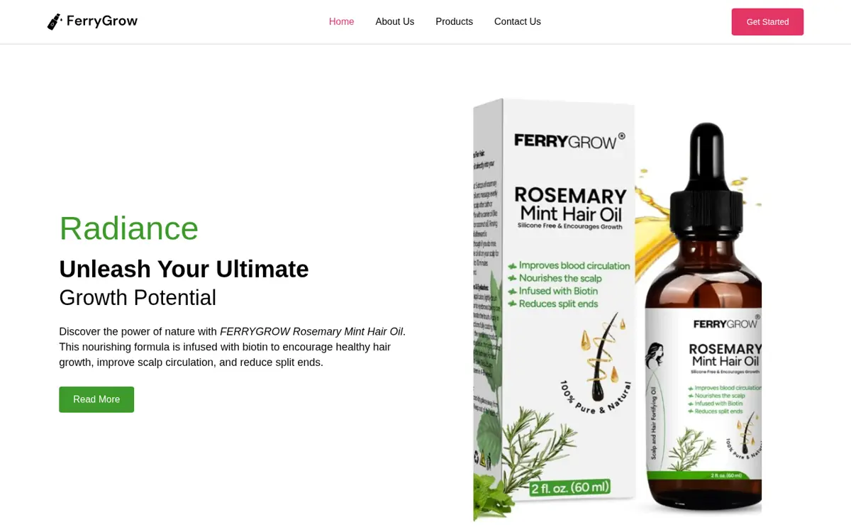 ferrygrow.com website designed by Imperium Global Media