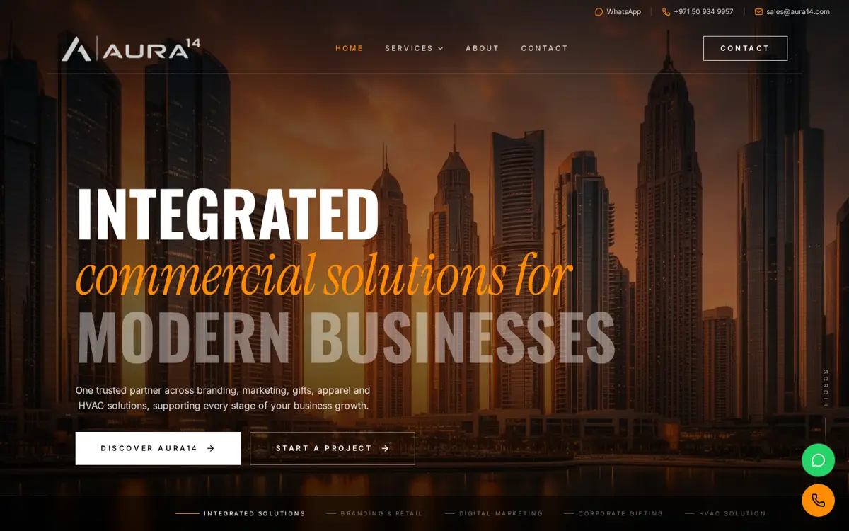 aura14.com website designed by Imperium Global Media
