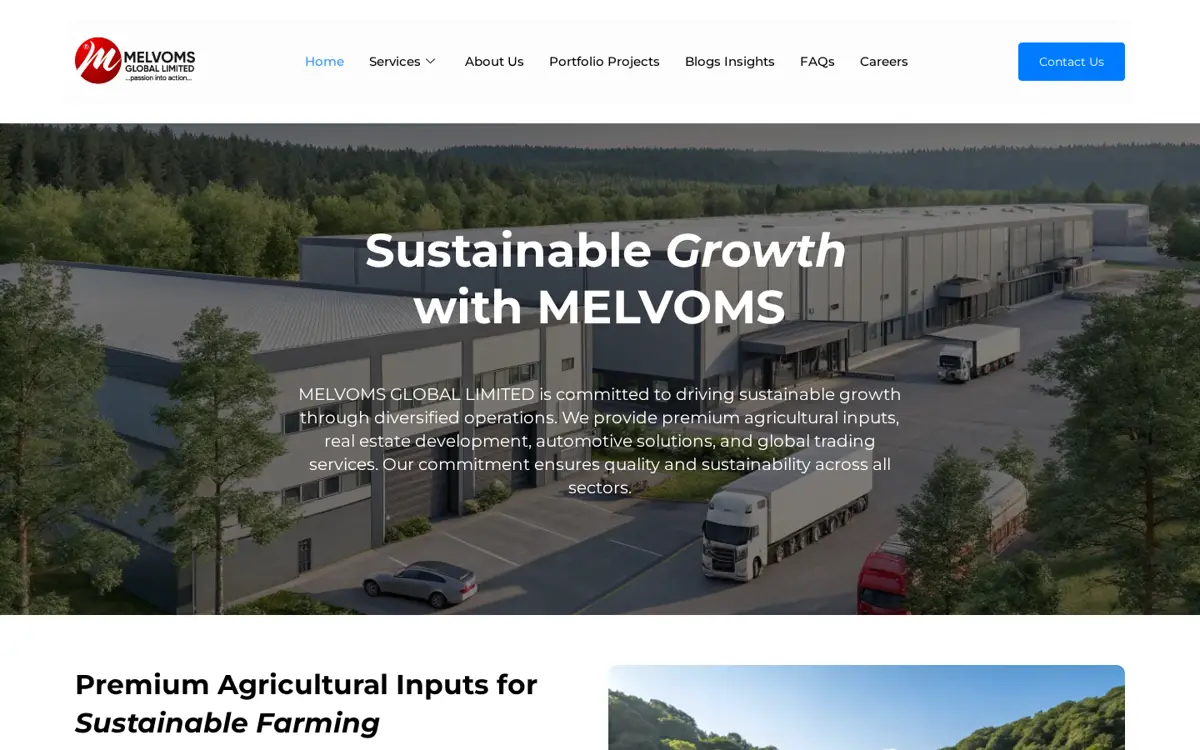 melvomsglobal.com website designed by Imperium Global Media