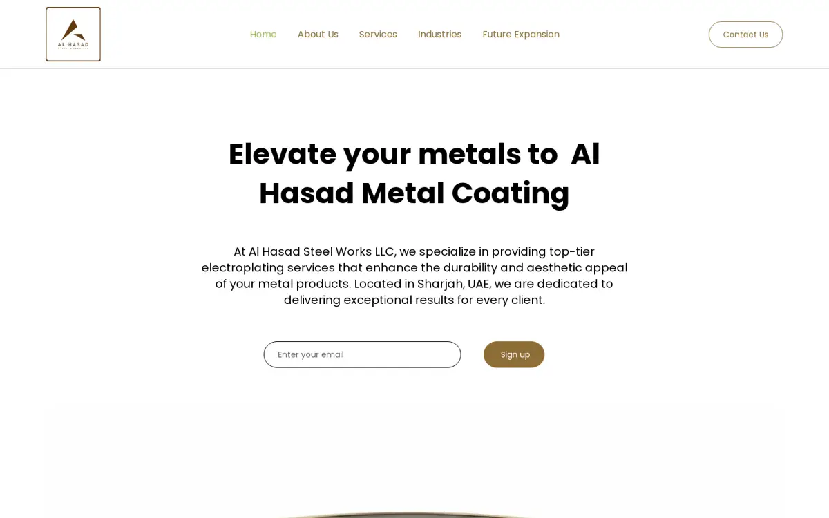 alhasadmetalcoating.ae website designed by Imperium Global Media
