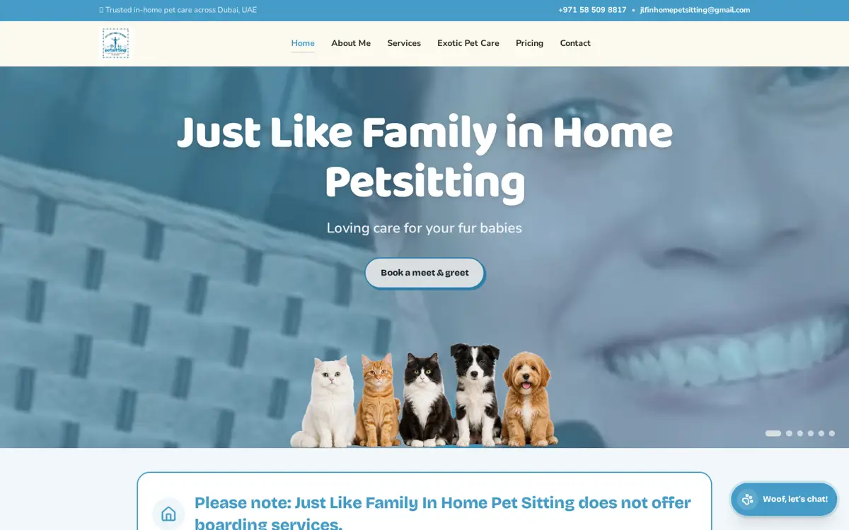 jlfpetsitting.com website designed by Imperium Global Media