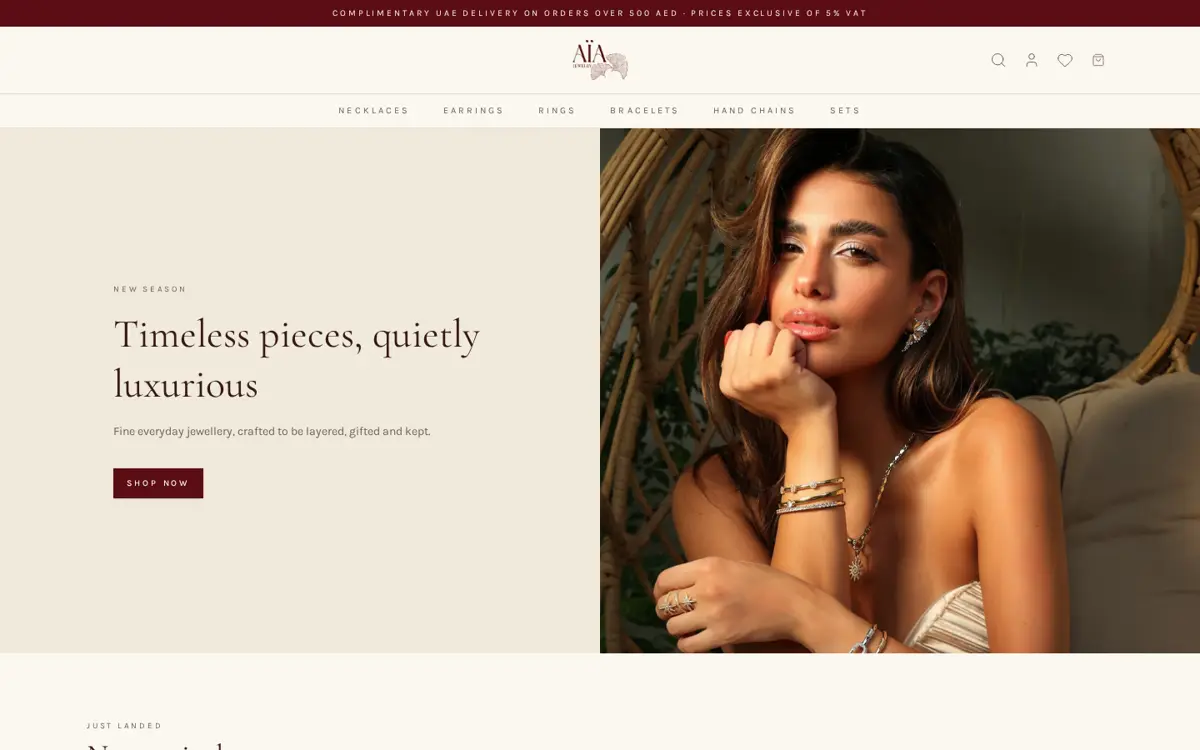 aiajewlery.com website designed by Imperium Global Media
