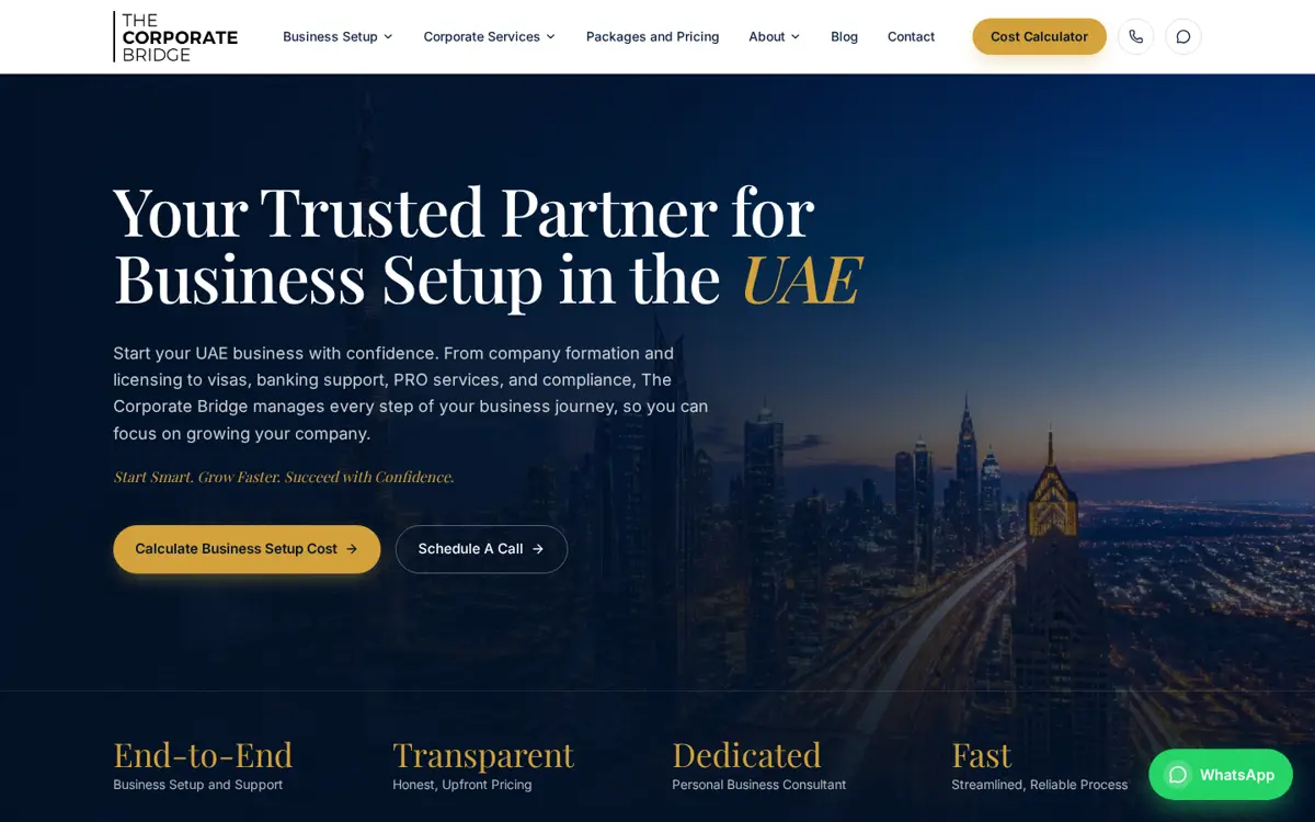 corporatebridgeuae.com website designed by Imperium Global Media