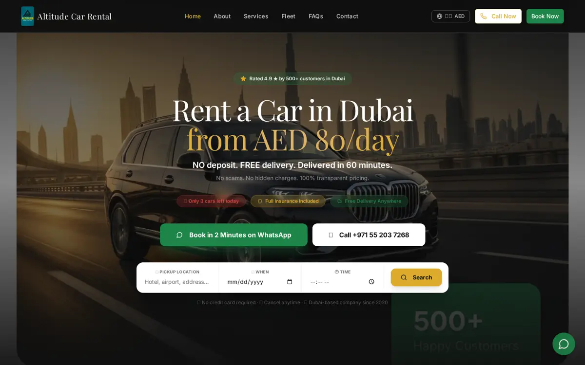 dubaicar-rental.ae website designed by Imperium Global Media