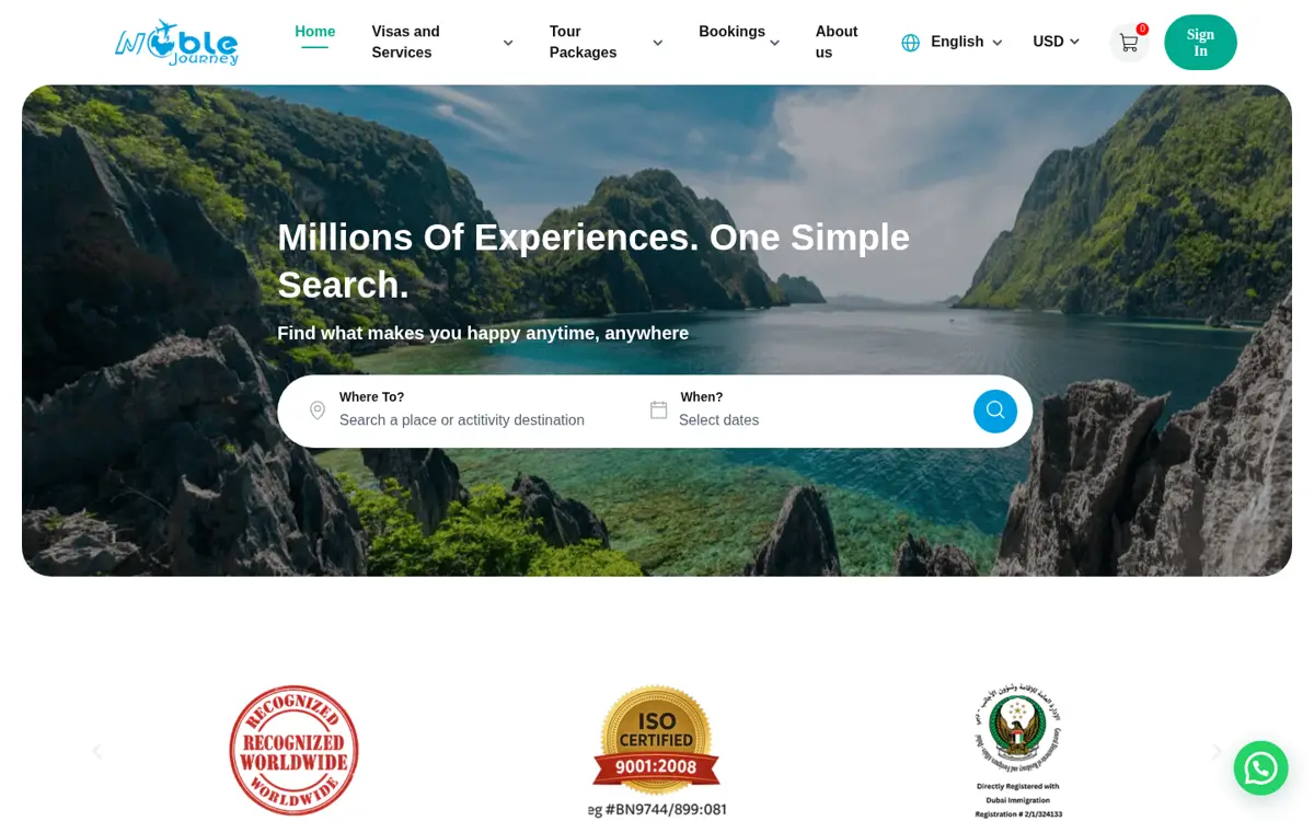 noblejourneygroups.com website designed by Imperium Global Media